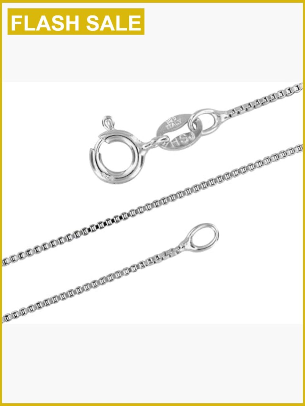 1mm 925 Sterling Silver Box Chain Necklace Dainty Thin Nickel-Free Made in
